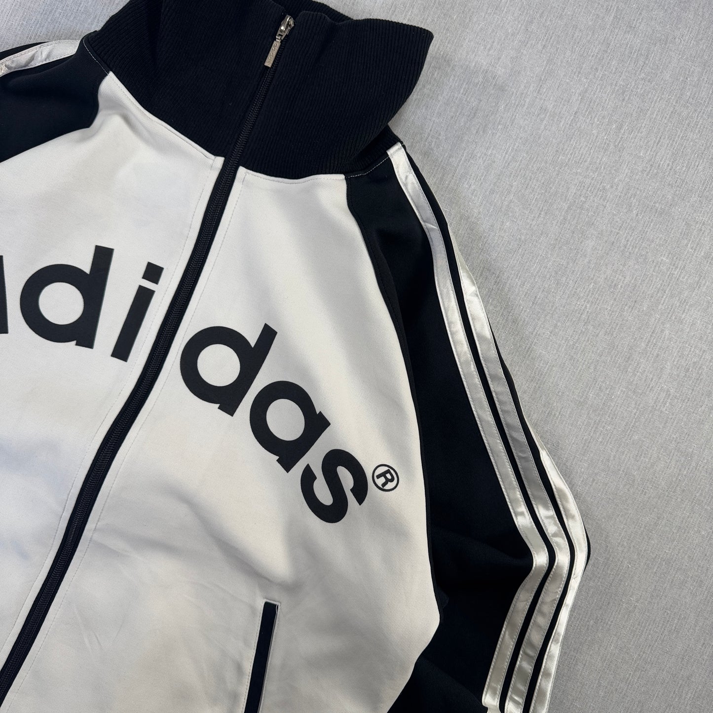80s 90s アディダス adidas トラックジャケット パンダ 白 黒 L ad-u-2505-056