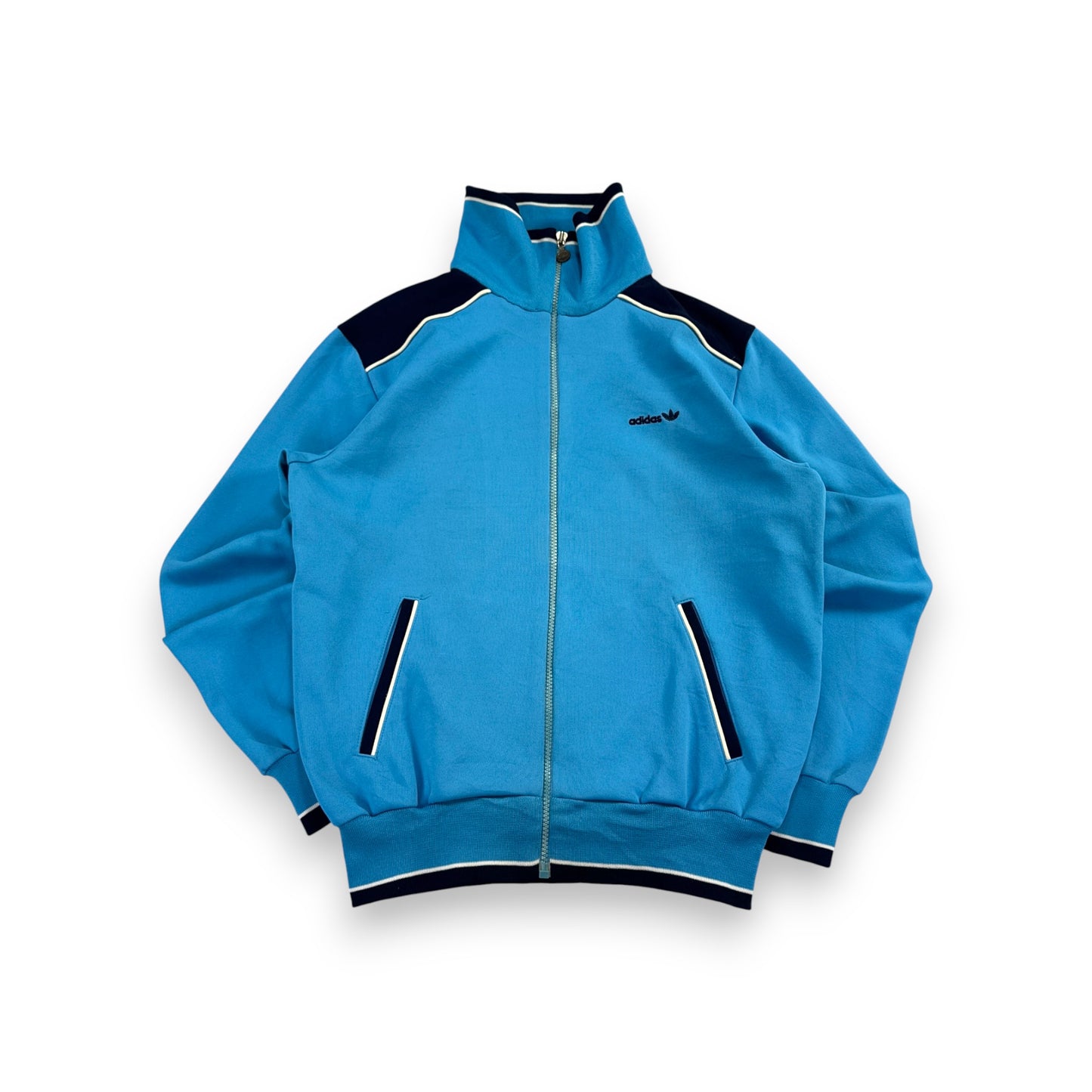 70s アディダス adidas トラックジャケット 水色 L 西ドイツ製 ad-u-2505-053
