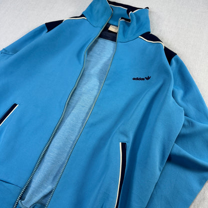 70s アディダス adidas トラックジャケット 水色 L 西ドイツ製 ad-u-2505-053
