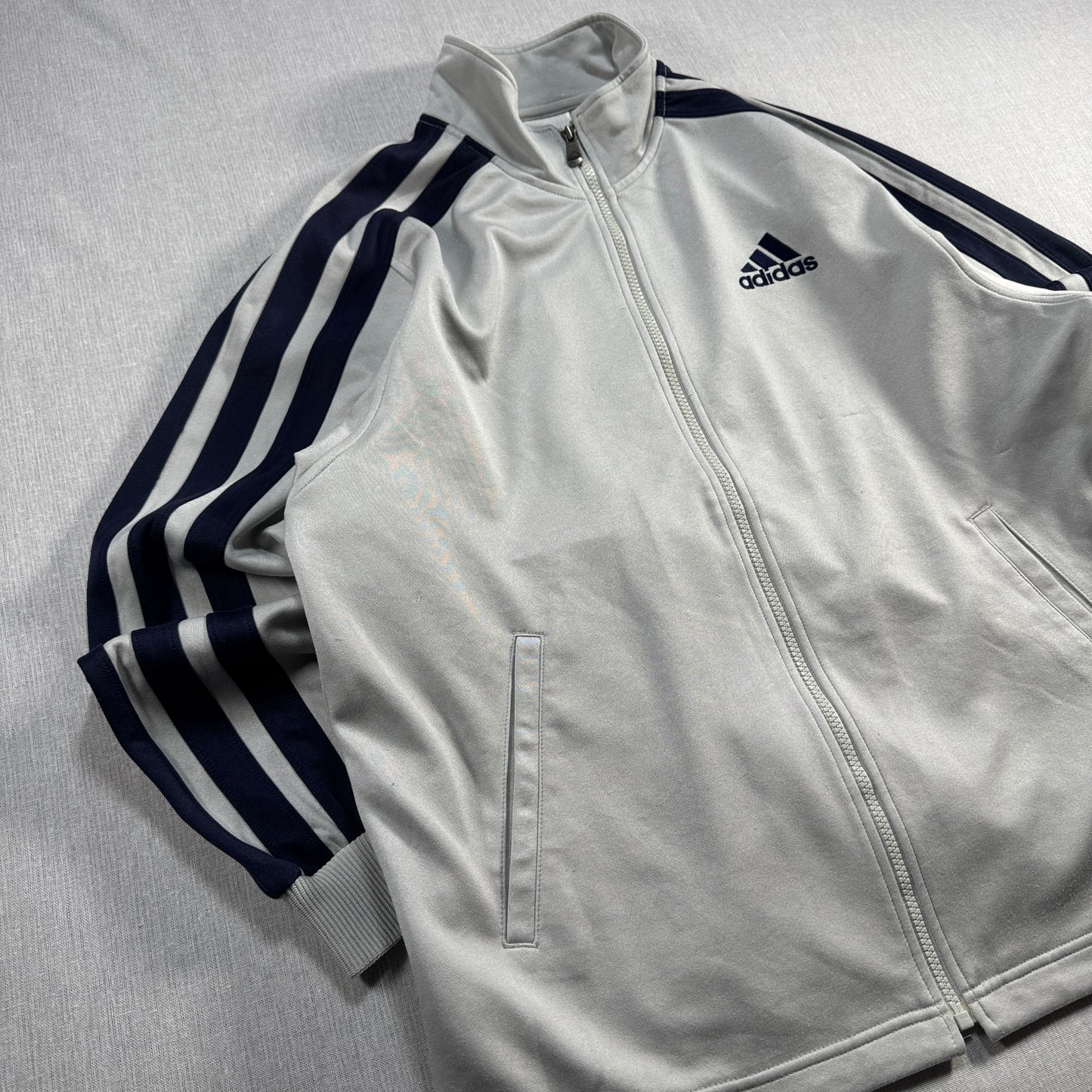 90s アディダス adidas トラックジャケット パフォーマンスロゴ グレー L ad-u-2505-050