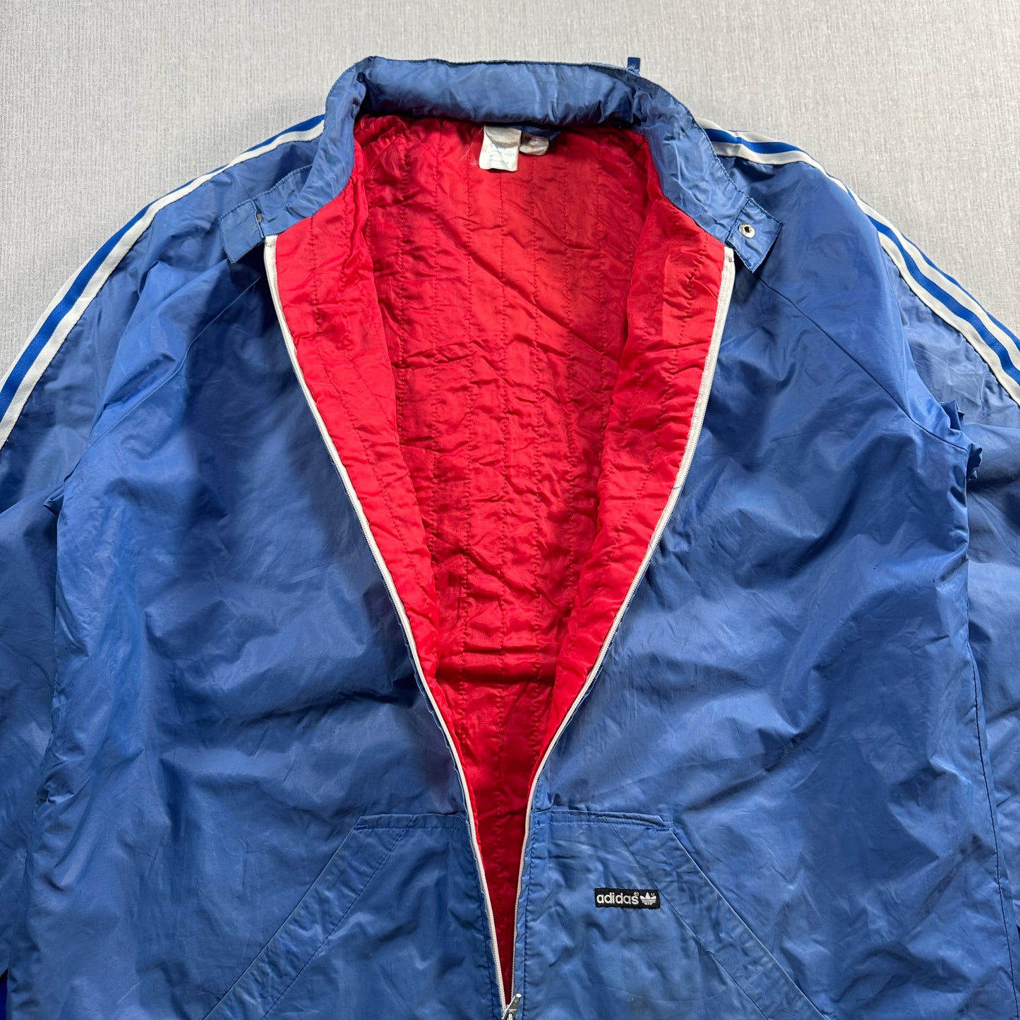 70s 80s アディダス adidas ナイロンジャケット ブルー VENTEX ad-u-2505-046
