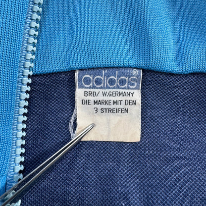 70s アディダス adidas トラックジャケット 水色 L 西ドイツ製 ad-u-2505-045