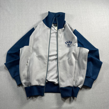 80s アディダス トラックジャケット club adidas デサント製 グレー ネイビー ad-u-2505-044
