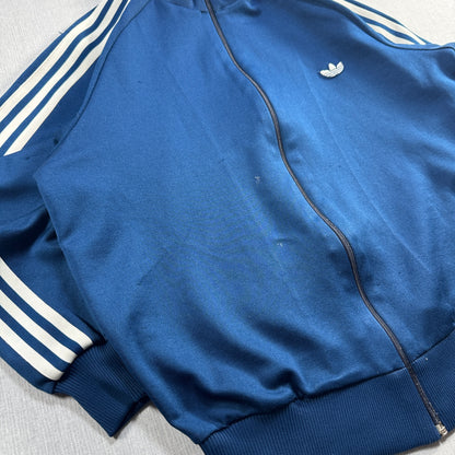 80s アディダス adidas トラックジャケット ネイビー 4号 ビンテージ ジャージ デサント製 ad-u-2505-042
