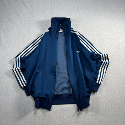 80s アディダス adidas トラックジャケット ネイビー 4号 ビンテージ ジャージ デサント製 ad-u-2505-042