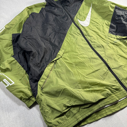 90s ナイキ NIKE ナイロンジャケット 銀タグ グリーン 大きめ ja-u-2505-048