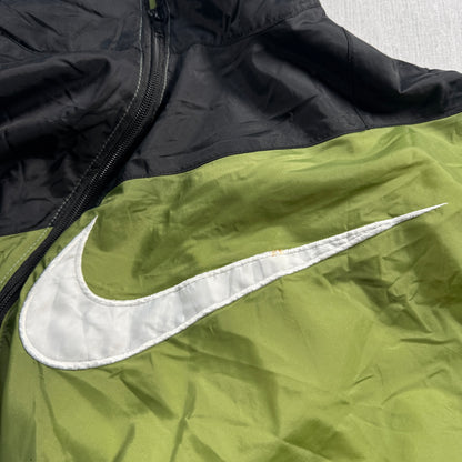 90s ナイキ NIKE ナイロンジャケット 銀タグ グリーン 大きめ ja-u-2505-048