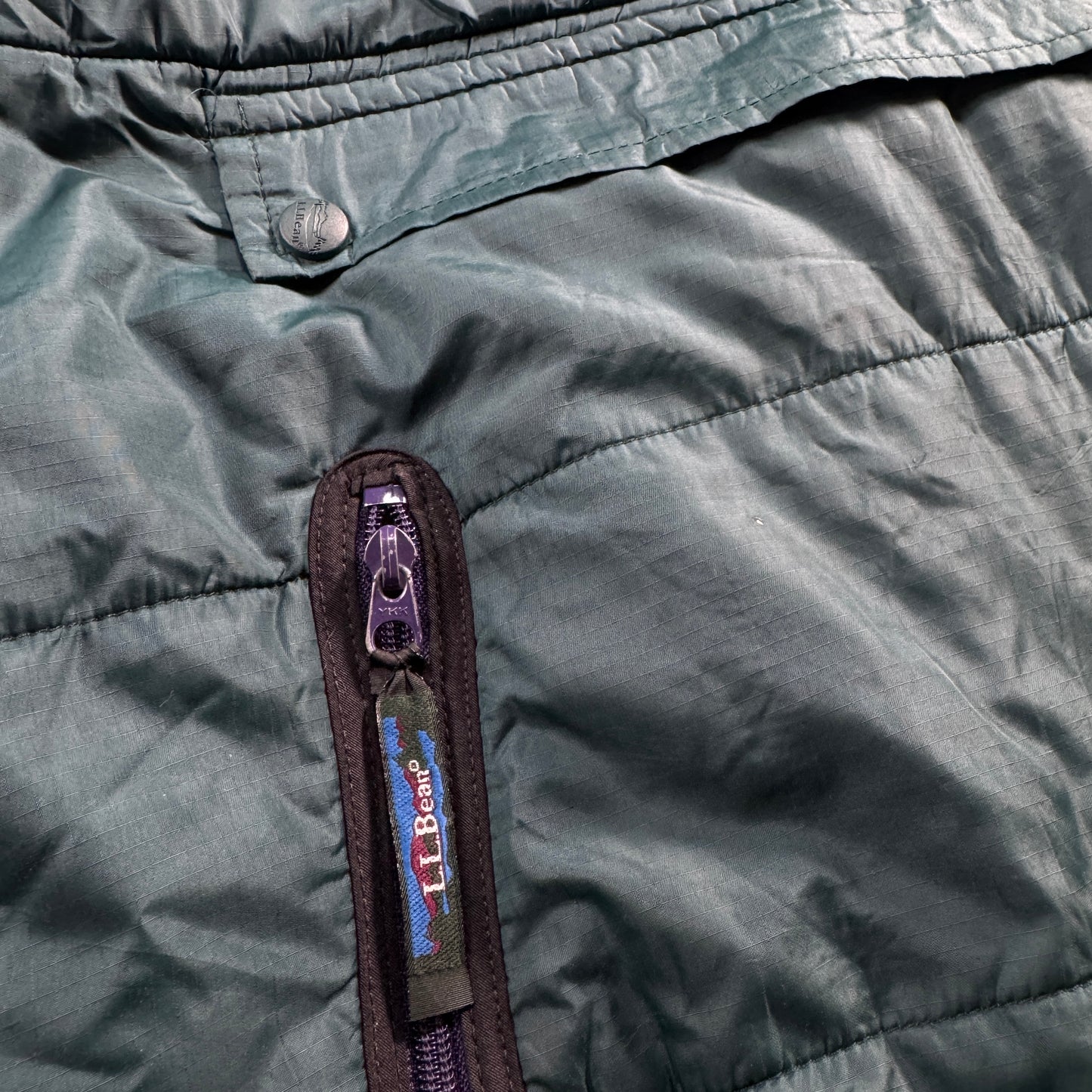 80s L.L.BEAN アノラック グリーン プリマロフト エルエルビーン llbean M ja-u-2505-047