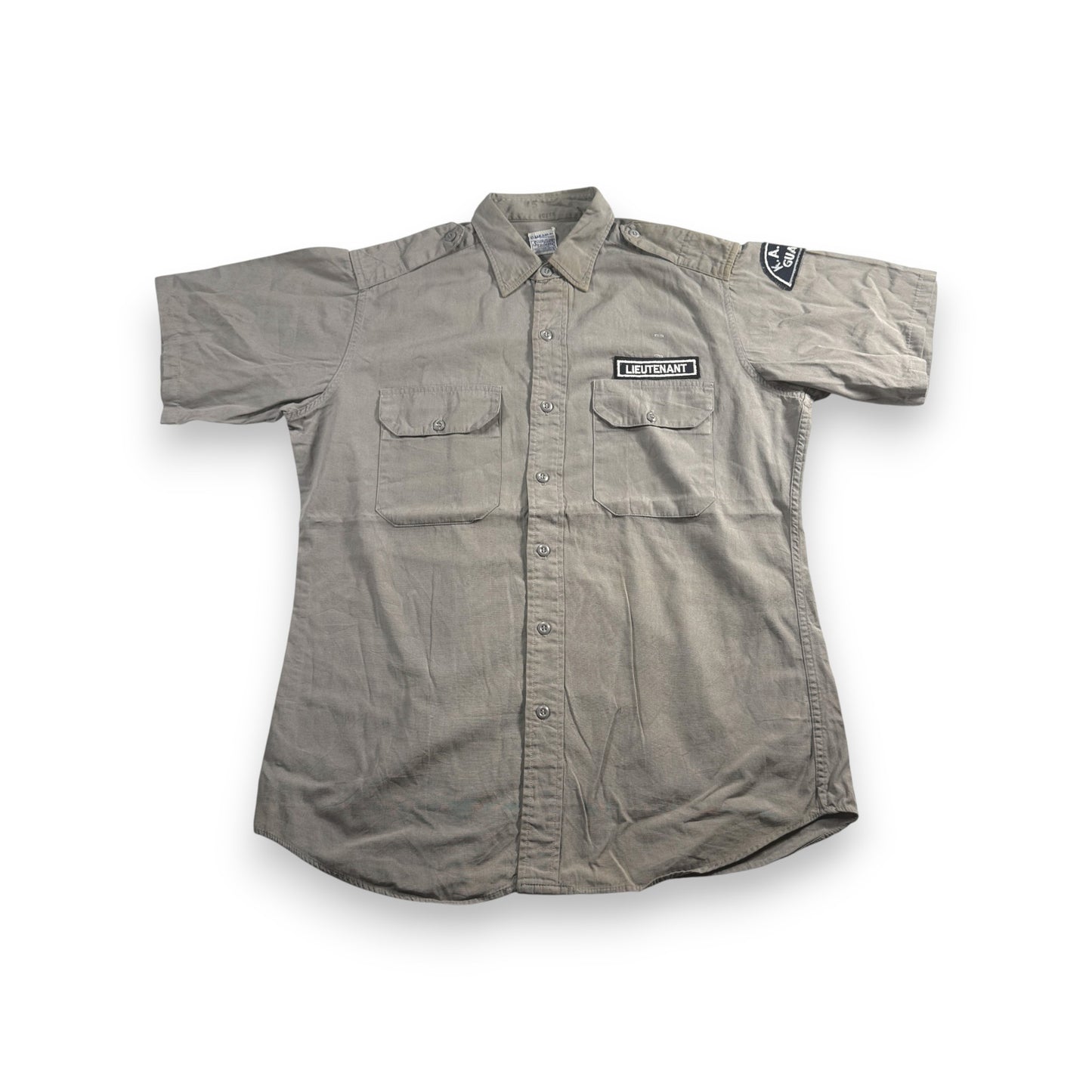 60s コットンポプリン Simpson's Soulette PORMAR 半袖シャツ グレー MISSILE US army ja-u-2505-040