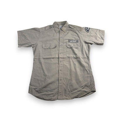 60s コットンポプリン Simpson's Soulette PORMAR 半袖シャツ グレー MISSILE US army ja-u-2505-040