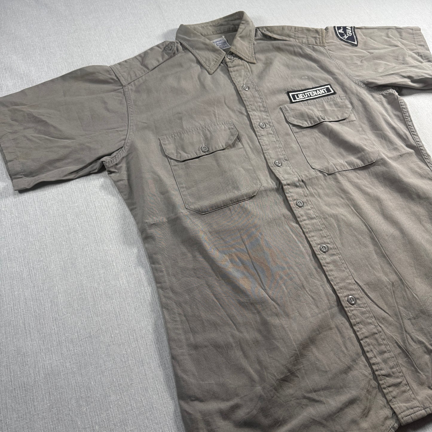 60s コットンポプリン Simpson's Soulette PORMAR 半袖シャツ グレー MISSILE US army ja-u-2505-040