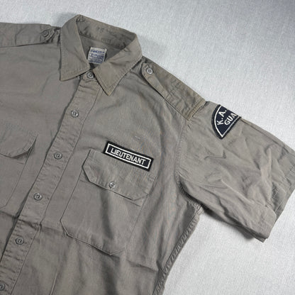 60s コットンポプリン Simpson's Soulette PORMAR 半袖シャツ グレー MISSILE US army ja-u-2505-040