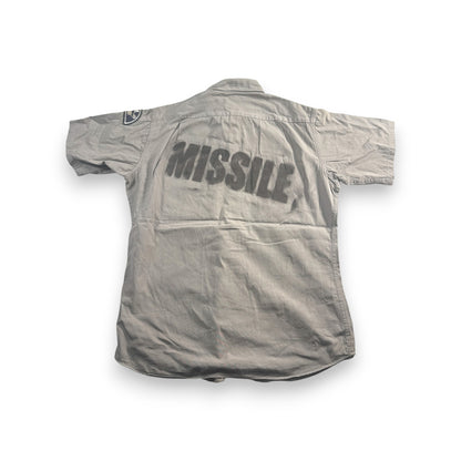 60s コットンポプリン Simpson's Soulette PORMAR 半袖シャツ グレー MISSILE US army ja-u-2505-040
