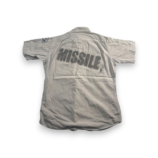 60s コットンポプリン Simpson's Soulette PORMAR 半袖シャツ グレー MISSILE US army ja-u-2505-040