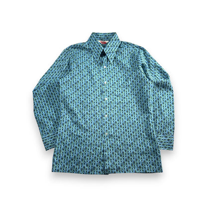 70s リーバイス パテナラ Panatela levi's 青 長袖シャツ ドレスシャツ ja-u-2505-038