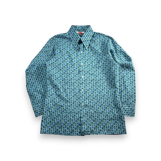 70s リーバイス パテナラ Panatela levi's 青 長袖シャツ ドレスシャツ ja-u-2505-038