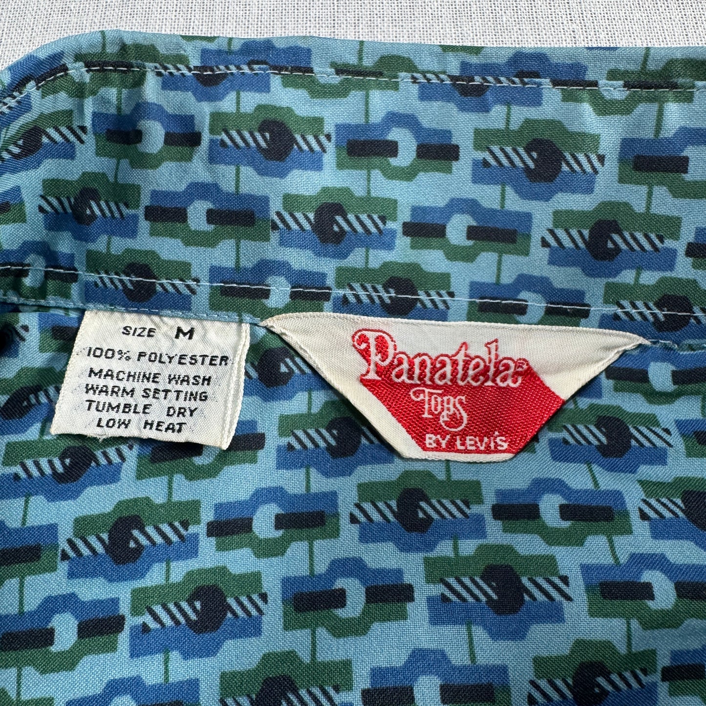 70s リーバイス パテナラ Panatela levi's 青 長袖シャツ ドレスシャツ ja-u-2505-038