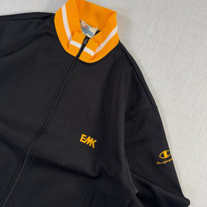 90s チャンピオン トラックジャケット 黒 黄色 ジャージ M ja-u-2505-008