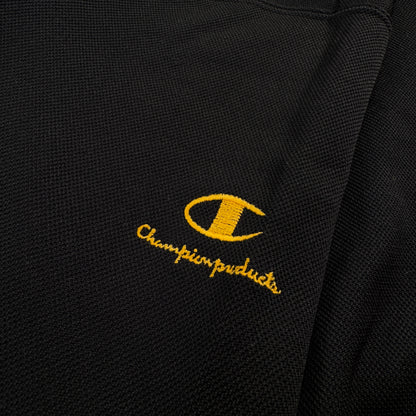 90s チャンピオン トラックジャケット 黒 黄色 ジャージ M ja-u-2505-008