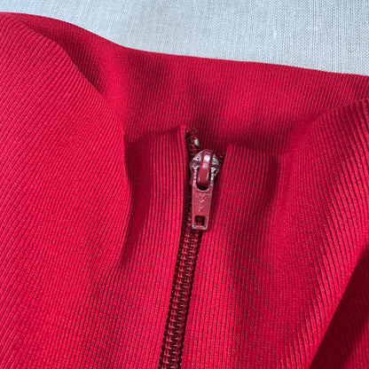 80s 90s アシックス トラックジャケット ビンテージ ベージュ 赤 ja-u-2505-006