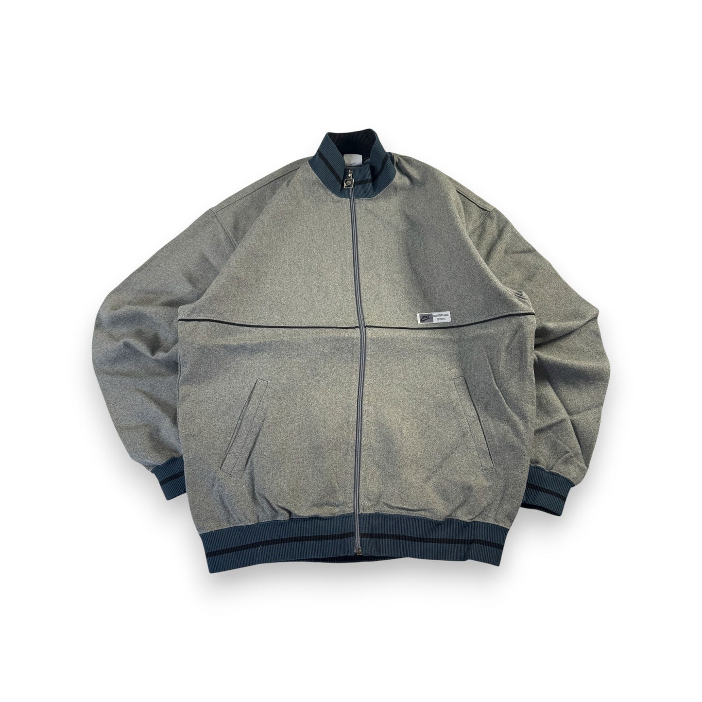 80s ナイキ NIKE トラックジャケット 青タグ グレー ビンテージ ja-u-2505-002