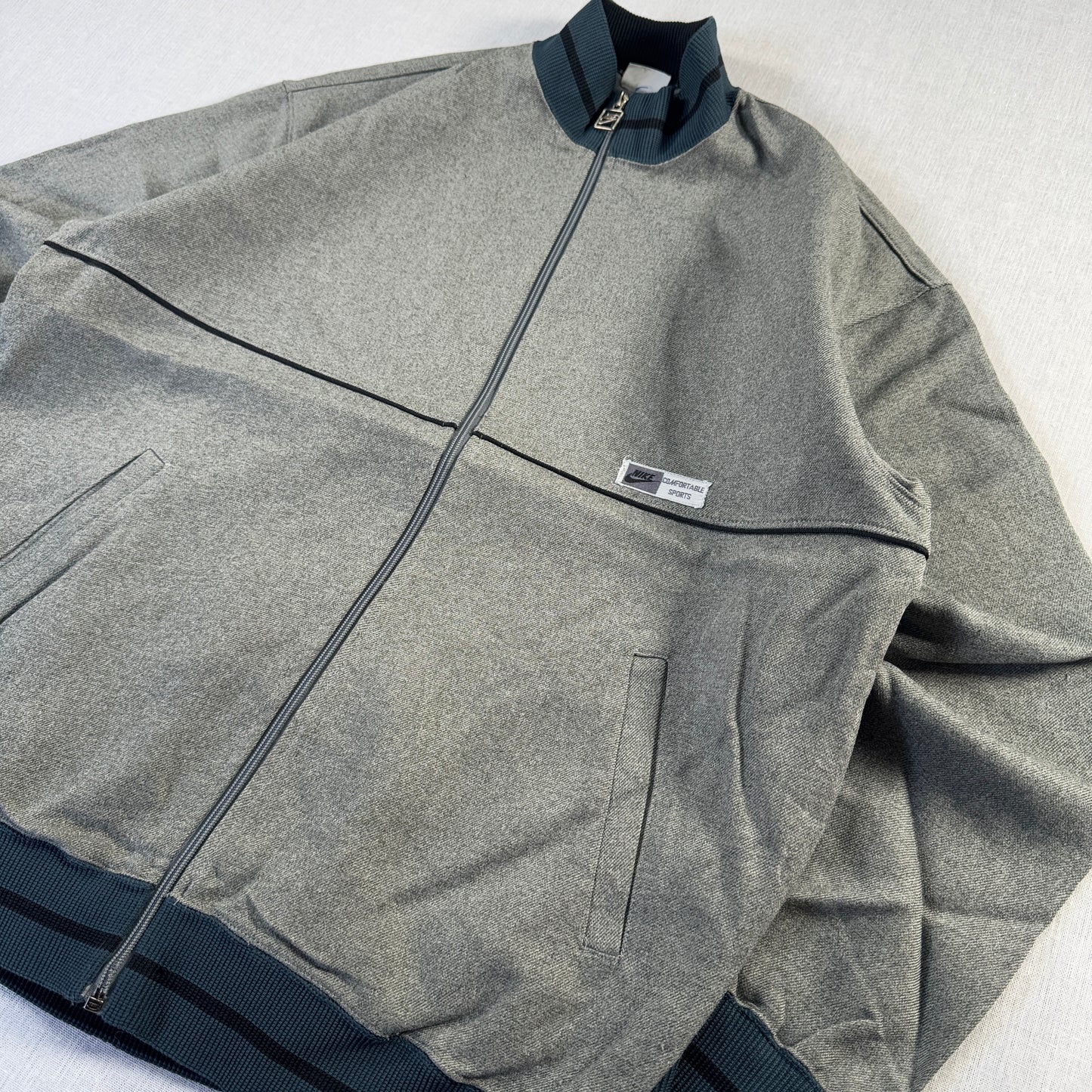 80s ナイキ NIKE トラックジャケット 青タグ グレー ビンテージ ja-u-2505-002