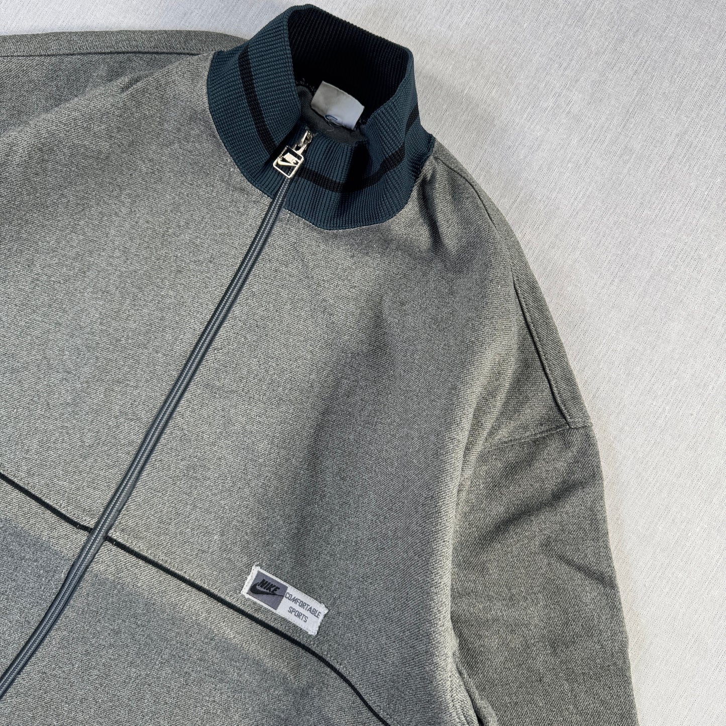 80s ナイキ NIKE トラックジャケット 青タグ グレー ビンテージ ja-u-2505-002