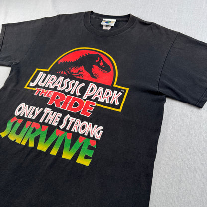 90s ジュラシックパーク THE RIDE 映画T Tシャツ Jurassic Park USA製 L 両面プリント m-x-2505-034