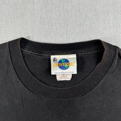 90s ジュラシックパーク THE RIDE 映画T Tシャツ Jurassic Park USA製 L 両面プリント m-x-2505-034