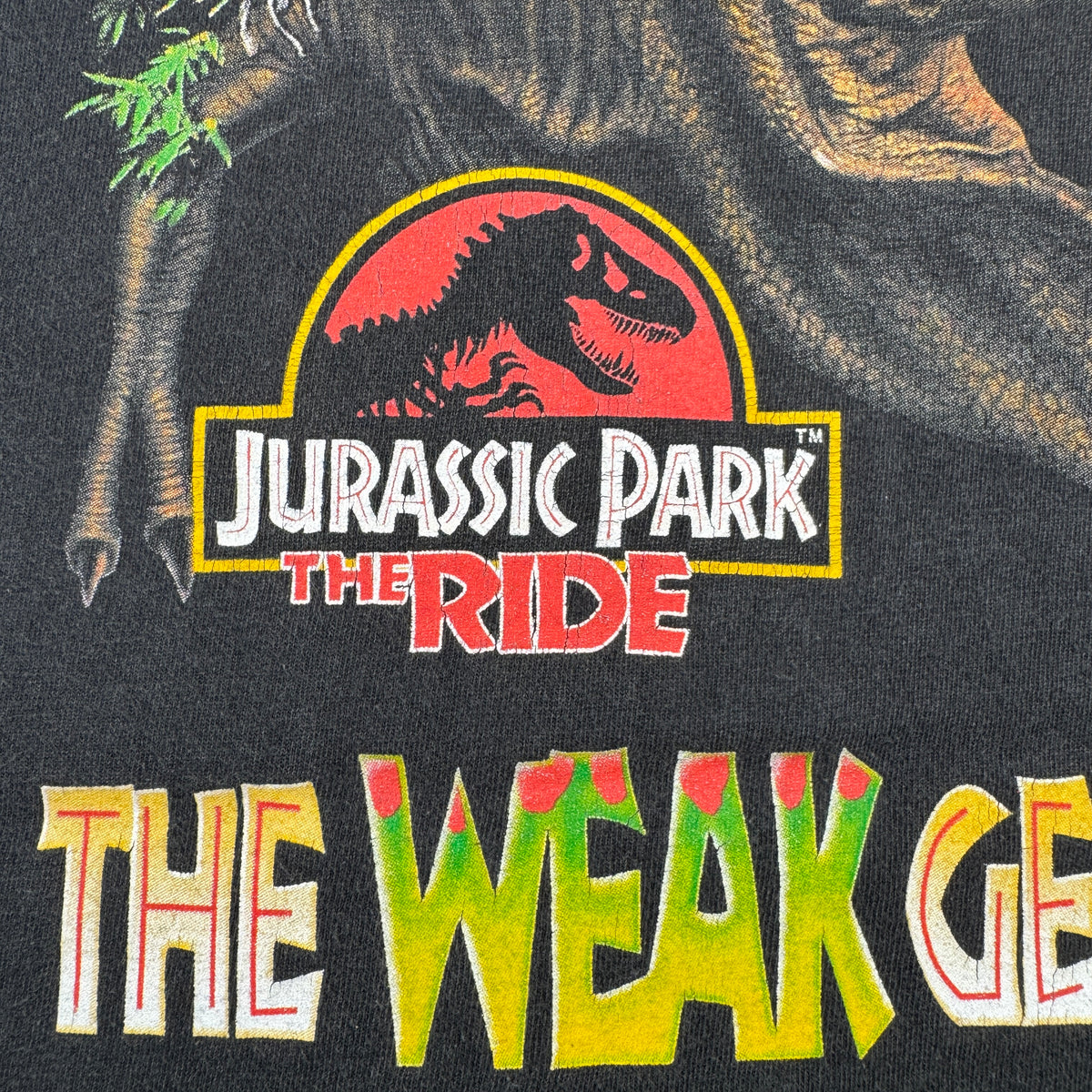 90s ジュラシックパーク THE RIDE 映画T Tシャツ Jurassic Park USA製 L 両面プリント m-x-2505-034
