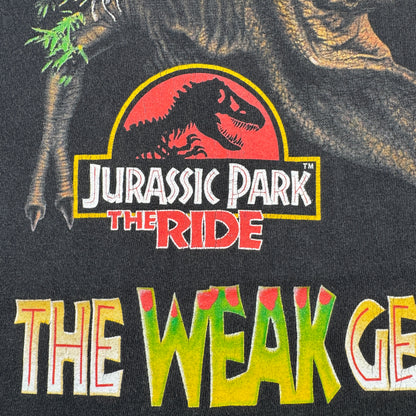 90s ジュラシックパーク THE RIDE 映画T Tシャツ Jurassic Park USA製 L 両面プリント m-x-2505-034