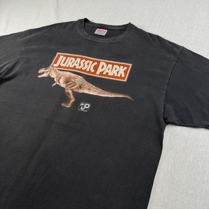90s ジュラシックパーク 蓄光 映画T Tシャツ Jurassic Park USA製 XL シングルステッチ m-x-2505-035