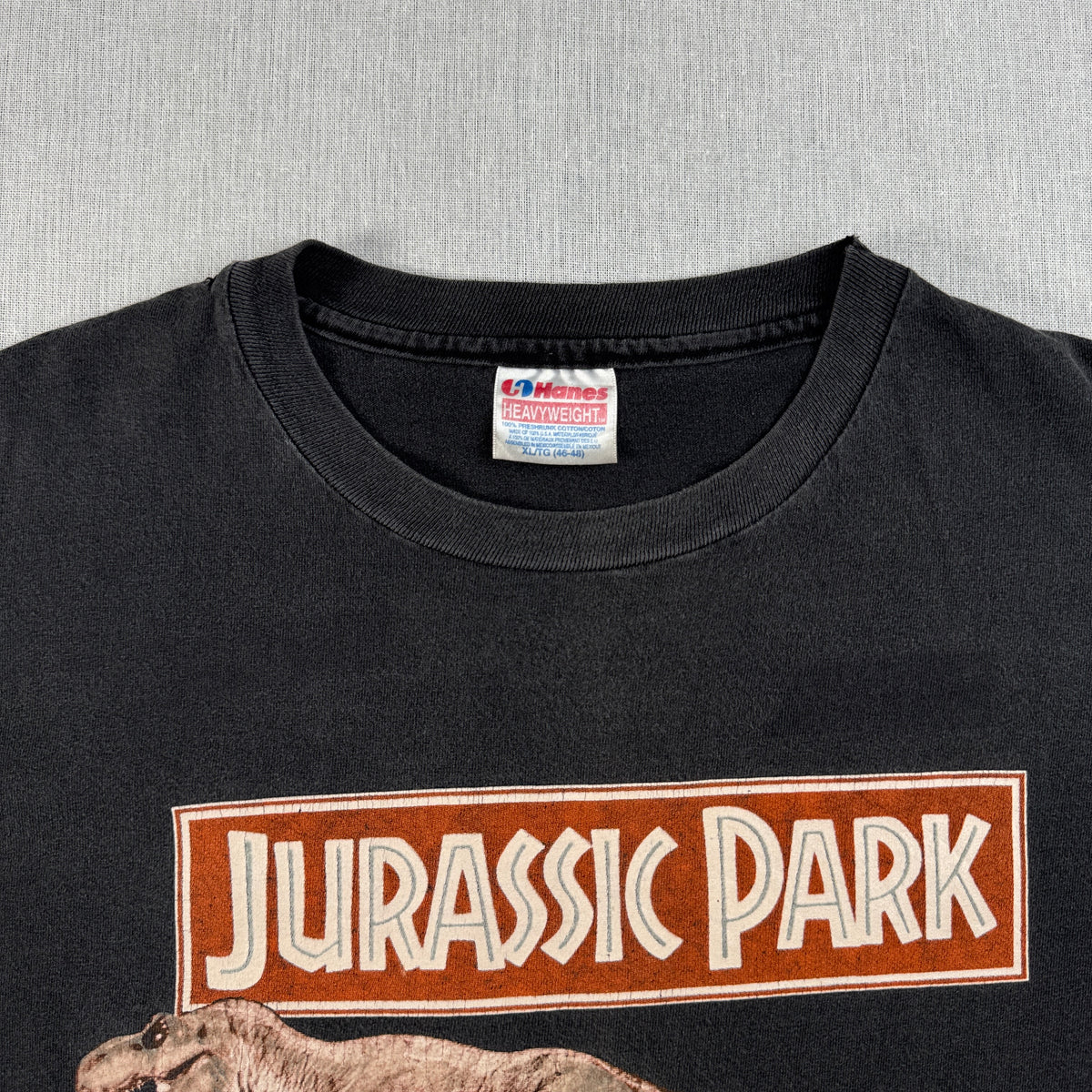90s ジュラシックパーク 蓄光 映画T Tシャツ Jurassic Park USA製 XL シングルステッチ m-x-2505-035