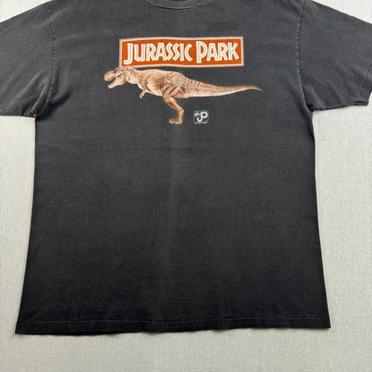 90s ジュラシックパーク 蓄光 映画T Tシャツ Jurassic Park USA製 XL シングルステッチ m-x-2505-035