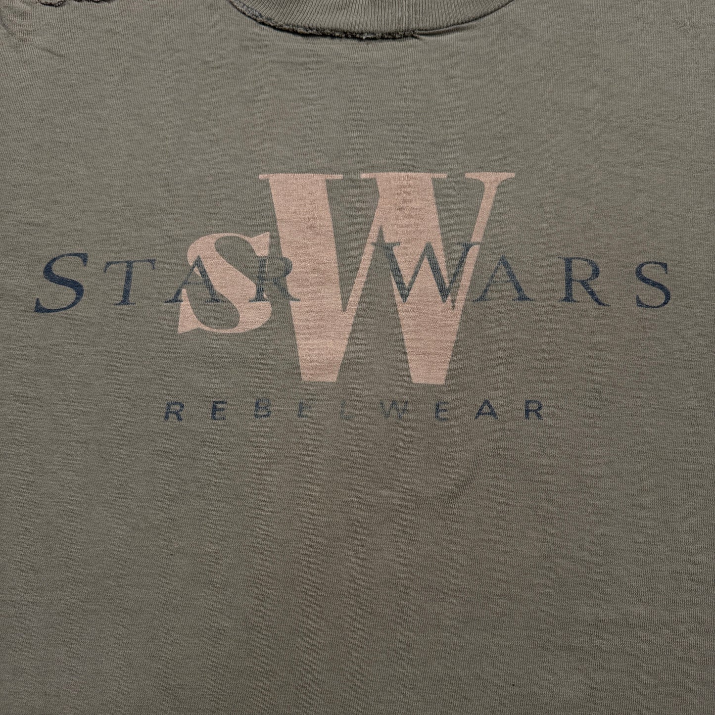 90s STAR WARS REBELWEAR 両面プリント Changes USA製 カーキ L d-u-2505-033