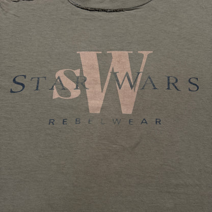90s STAR WARS REBELWEAR 両面プリント Changes USA製 カーキ L d-u-2505-033