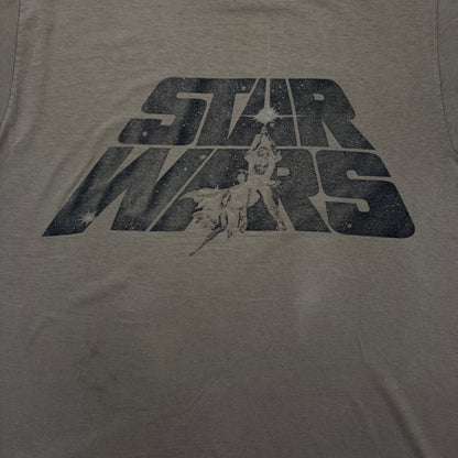 90s STAR WARS REBELWEAR 両面プリント Changes USA製 カーキ L d-u-2505-033
