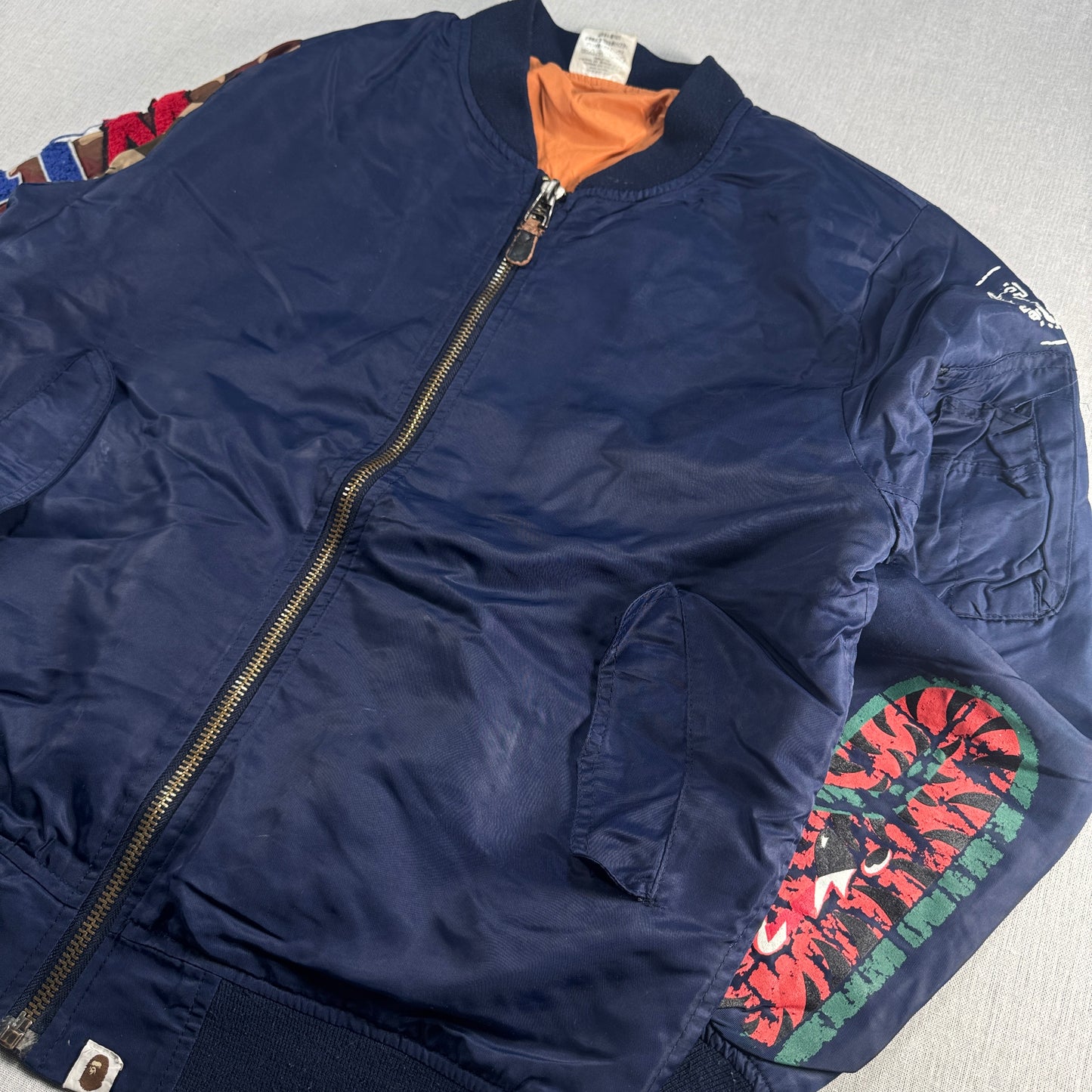 A BATHING APE MA1 シャーク ボンバージャケット 日本製 XL ja-2603-063
