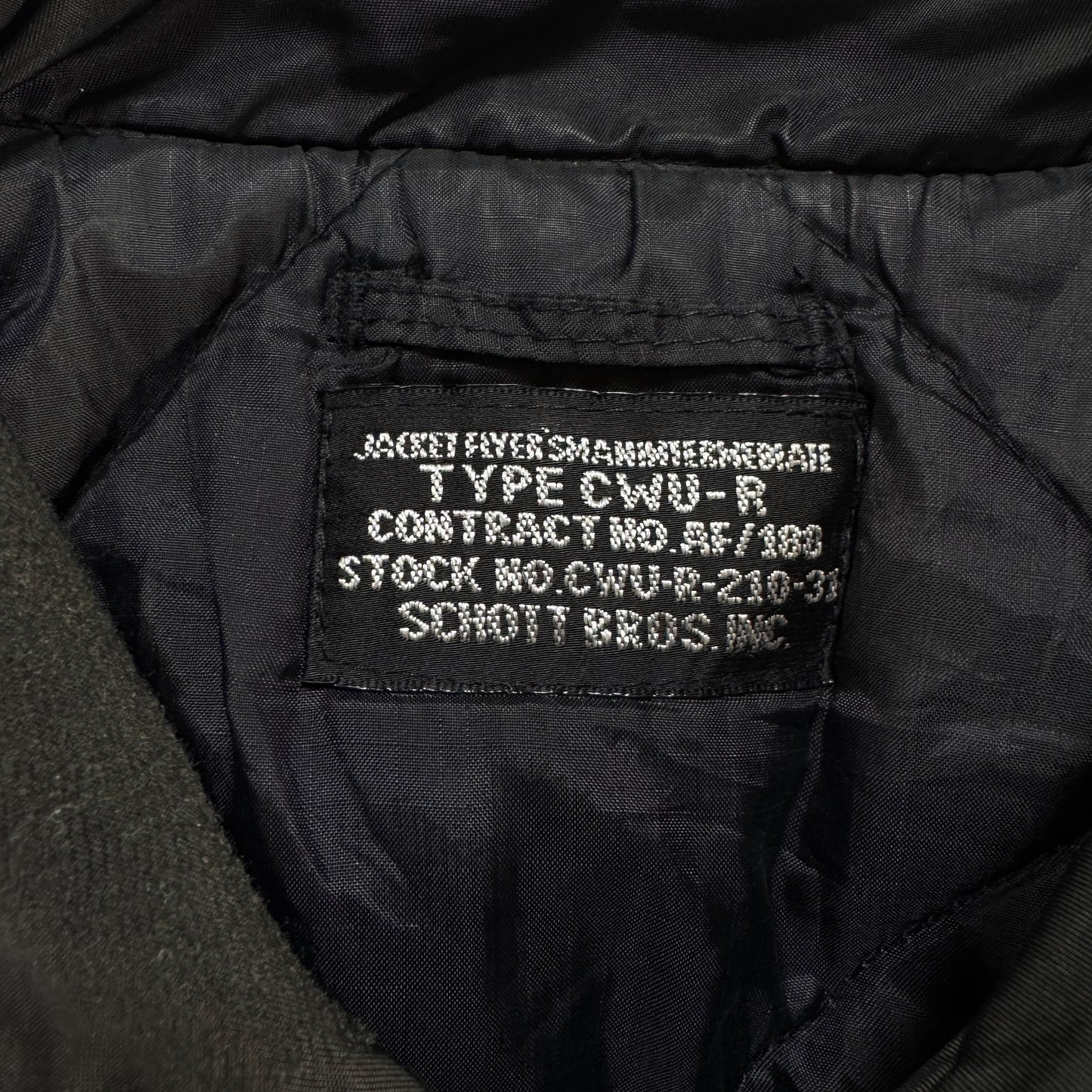 90s schott ショット CWU-R フライトジャケット ビンテージ 黒 ja-2603-021