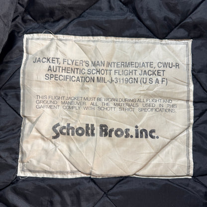 90s schott ショット CWU-R フライトジャケット ビンテージ 黒 ja-2603-021