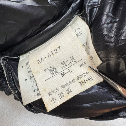 90s adidas アディダス ベロア ダウンジャケット ブラック 銀タグ L ja-2603-020