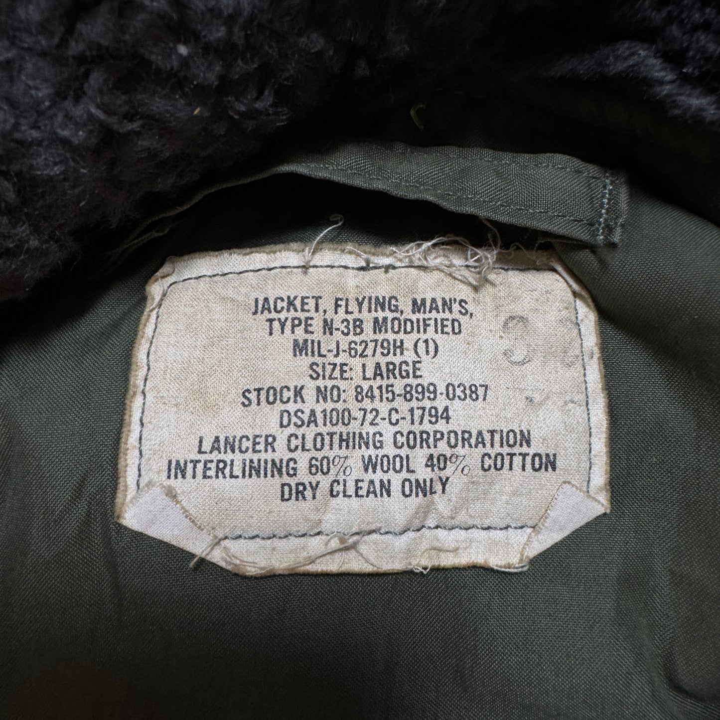 70s 米軍実物 N-3B 米軍実物 ミリタリージャケット L 72年製 USA ja-2603-015