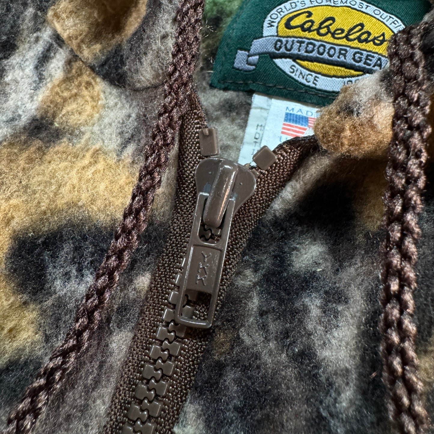 90s cabela's カベラス 迷彩 フリース ジャケット カモ柄 USA製 ja-2603-010