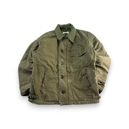 60s A2 デッキジャケット 初期型 三角フラップ U.S.NAVY A-2 Lサイズ USA製 米軍実物 ja-2603-001