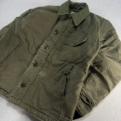 60s A2 デッキジャケット 初期型 三角フラップ U.S.NAVY A-2 Lサイズ USA製 米軍実物 ja-2603-001