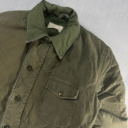 60s A2 デッキジャケット 初期型 三角フラップ U.S.NAVY A-2 Lサイズ USA製 米軍実物 ja-2603-001