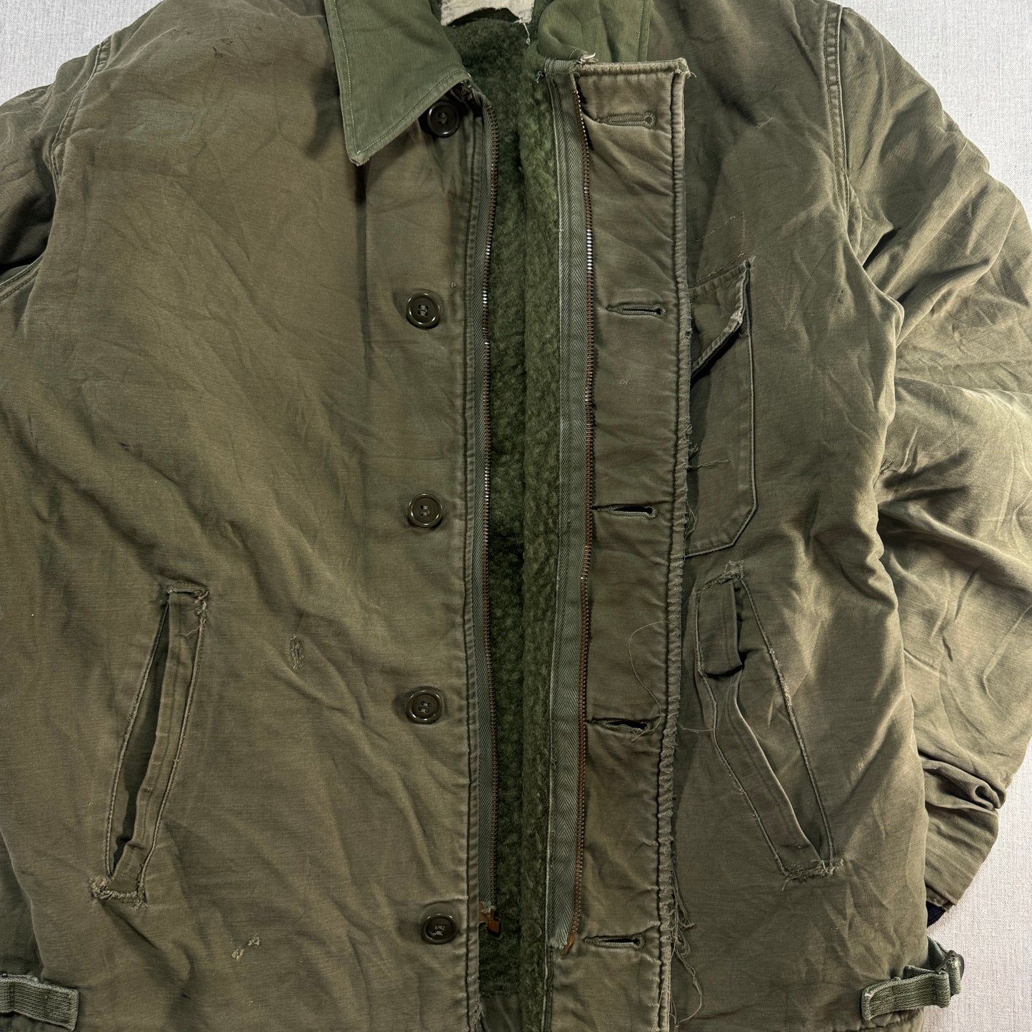 60s A2 デッキジャケット 初期型 三角フラップ U.S.NAVY A-2 Lサイズ USA製 米軍実物 ja-2603-001