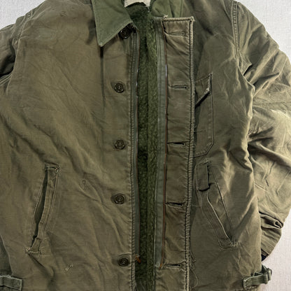 60s A2 デッキジャケット 初期型 三角フラップ U.S.NAVY A-2 Lサイズ USA製 米軍実物 ja-2603-001