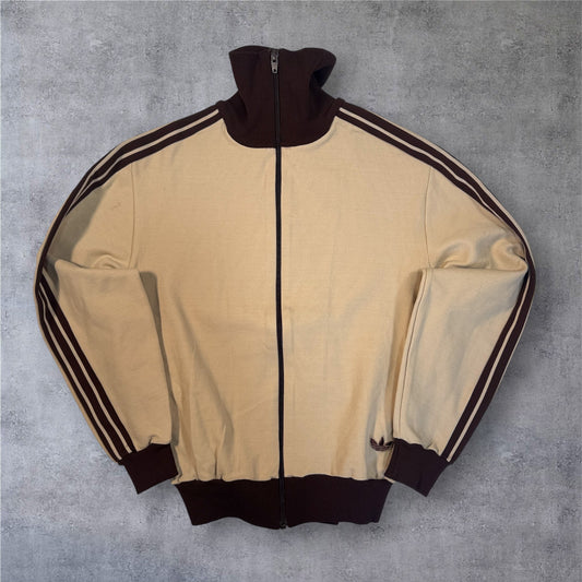 70s adidas トラックジャケット ベージュ デサント 西ドイツ製 1号 ad-t-2505-009