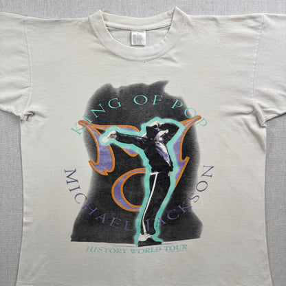 90s マイケルジャクソン KING OF POP HISTORY WORLD TOUR 1996 Michael Jackson バンドT ツアー 白 XL ba-t-2505-006